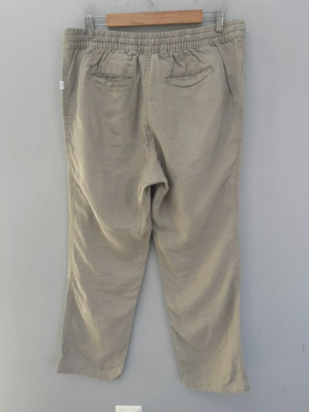 Onia Beige Linen Drawstring Pants in Large